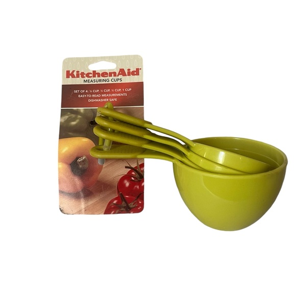 Rare KitchenAid Set of 4MCM Color Avocado Green Meas. Cups 1/4, 1/3, 1/2 & 1-cup - Picture 4 of 4